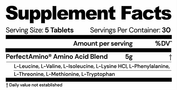 PerfectAmino by BodyHealth - Supplement Facts