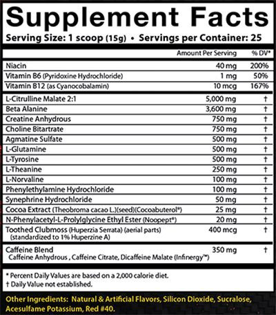 Wild Thing by Assault Labs - Supplement Facts