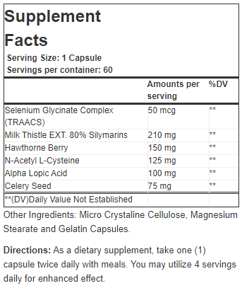 ProteX Cycle Assist & Liver Protection supplement facts